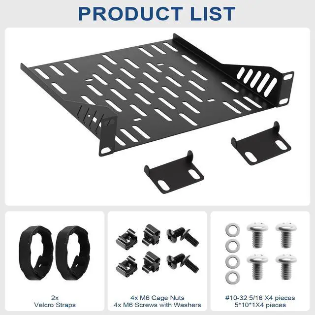 Alt view image 3 of 7 - 1 Pcs 10 inch 1U Server Rack Shelf, Heavy Duty Vented Mount with 7.87" Depth, Enhanced Airflow for Network Equipment & Computer Racks