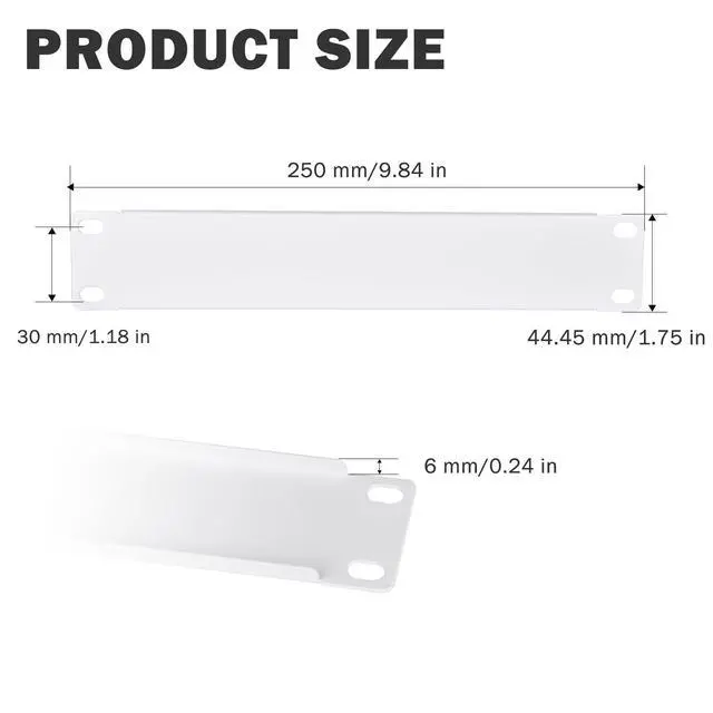 Alt view image 2 of 4 - 1U Blank Panel Rack Mount for 10 Inch Server Rack/Network Cabinet/DeskPi RackMate T1/T0/T2/T0 Plus/T1 Plus/TL1 (White)