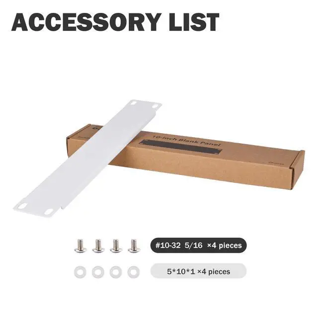 Alt view image 4 of 4 - 1U Blank Panel Rack Mount for 10 Inch Server Rack/Network Cabinet/DeskPi RackMate T1/T0/T2/T0 Plus/T1 Plus/TL1 (White)