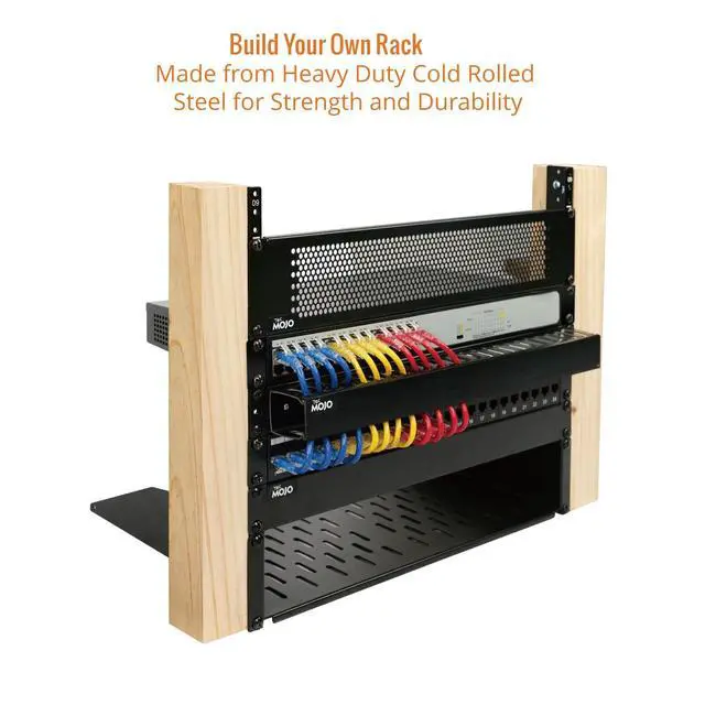 Alt view image 3 of 6 - 3U Vertical Rack Rail Pair Kit DIY Rack Rails Kit, 12-24 Screws Included to Mount Equipment 2U-20U