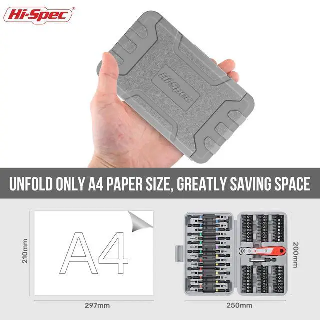Alt view image 7 of 7 - 68pc Long Extended Screw Driver Bits and Mini Ratchet Wrench Handle Set. DIY Accessories Kit of 25 and 75mm Hex Shank Screwdriving Bits for Drill Drivers