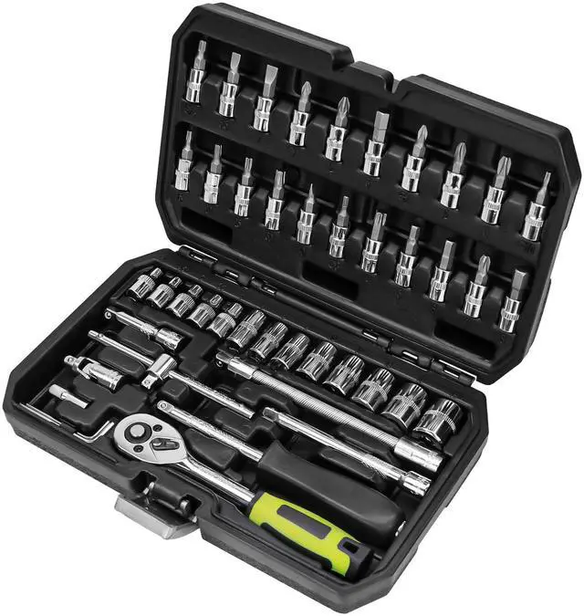 Main image of 46PCS 1/4" Drive Socket Set, Ratchet Wrench Tool Kit