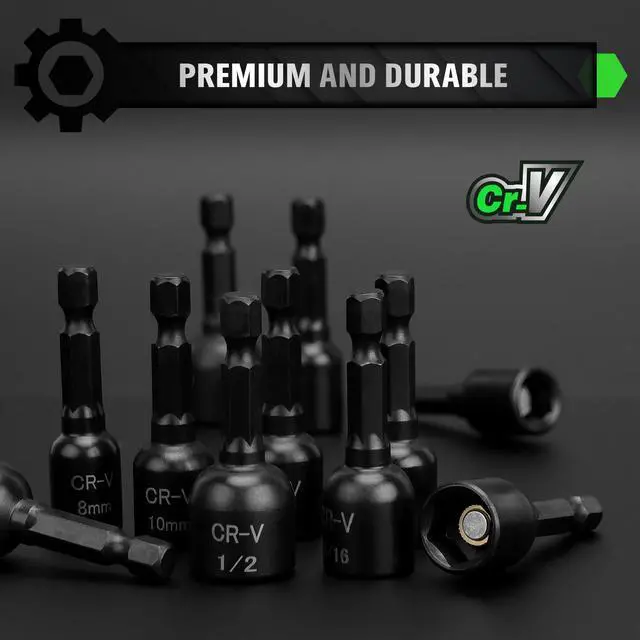 Alt view image 4 of 7 - 20-Piece Magnetic Nut Driver Set, Metric & SAE 1/4" Hex Shank, Drill Socket Set, Impact Driver Bit Set, Magnetic Bit Holder with Aluminum Alloy Snap Clip, Quick Change Tool