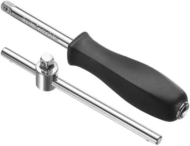 Main image of 1/4" Drive Spinner Handle Chrome Vanadium Steel Drive Socket Set with 1/4" Drive Sliding T-handle Breaker Bar Extension Bar for Ratchet Driver and Car Repair 2-Pieces Set