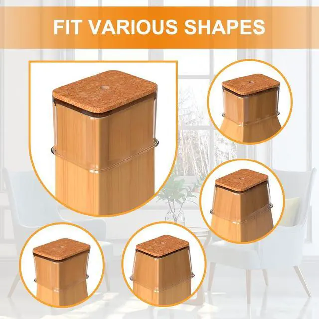 Alt view image 2 of 6 - 24 Pcs Chair Leg Floor Protectors for Hardwood Floors Rectangle