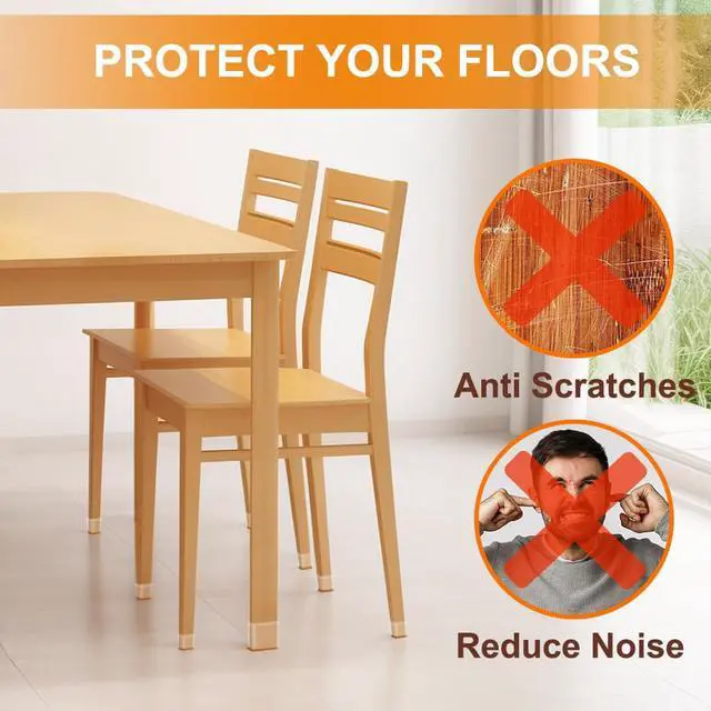 Alt view image 3 of 6 - 24 Pcs Chair Leg Floor Protectors for Hardwood Floors Rectangle