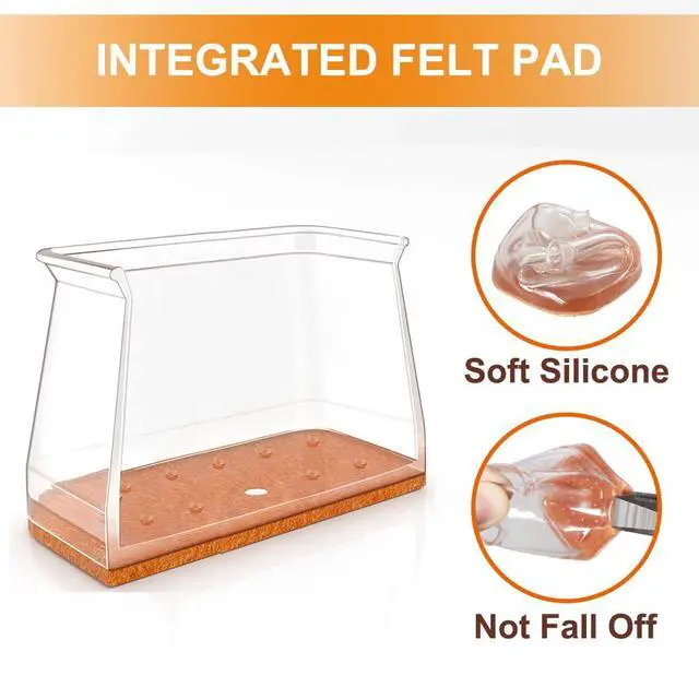 Alt view image 4 of 6 - 24 Pcs Chair Leg Floor Protectors for Hardwood Floors Rectangle