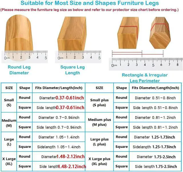 Alt view image 2 of 6 - 16 Pack Chair Leg Floor Protectors for Hardwood Floors, Round Rubber Furniture Sliders, 360°Felt Pad Bottom Wrapped Thickening Silicone Furniture Legs Caps Covers(Round,Clear-Brown-S)