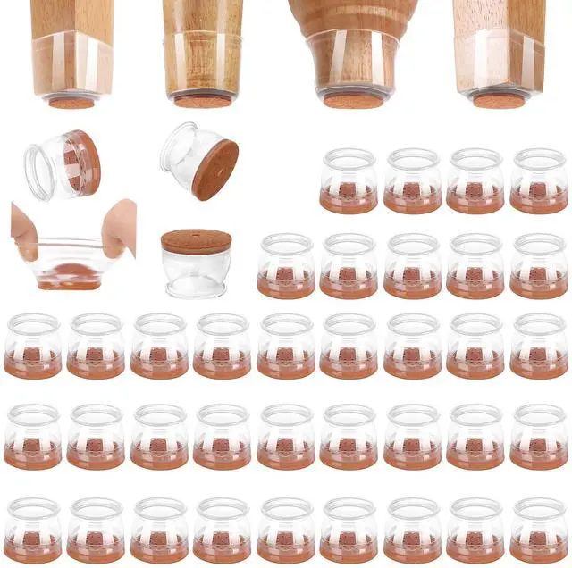 Main image of 36 Pack Chair Leg Floor Protectors for Hardwood Floors, Silicone Felt Covers Pads Caps, Protect Wood Furniture Feet Floors Noise Reduce and Scratch (Universal Large)