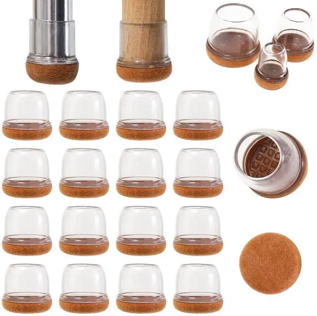 Main image of Chair Leg Floor Protectors 1 inch, Silicone Chair Leg Caps Felt Furniture Pads for Hardwood Floors, Clear Floor Protectors for Chair Legs