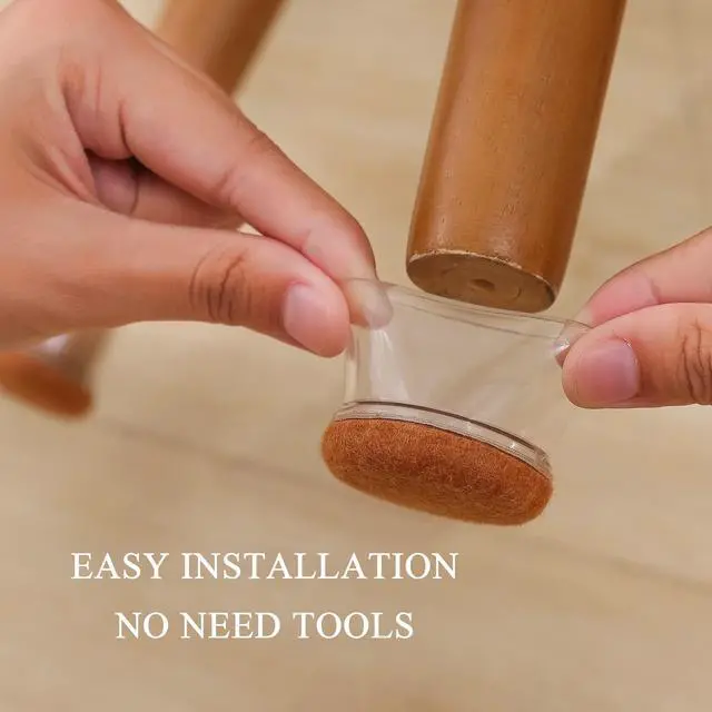 Alt view image 6 of 7 - Chair Leg Floor Protectors 1 inch, Silicone Chair Leg Caps Felt Furniture Pads for Hardwood Floors, Clear Floor Protectors for Chair Legs