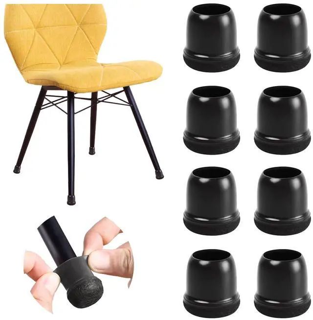 Main image of 20 Pcs Black Extra Small Chair Leg Floor Protectors for Hardwood Floors, Upgraded Rubber Chair Leg Caps with Felt, Furniture Leg Feet Covers Protect Floor from Scratches Reduce Noise (Fit 0.55"-0.75")