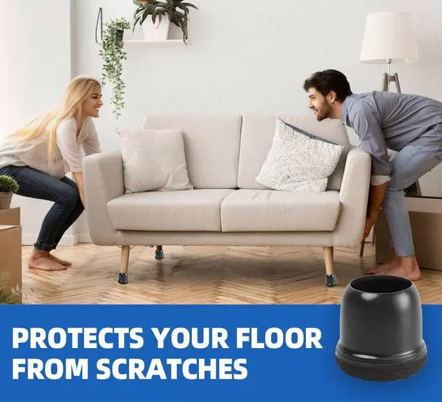 Alt view image 2 of 7 - 20 Pcs Black Extra Small Chair Leg Floor Protectors for Hardwood Floors, Upgraded Rubber Chair Leg Caps with Felt, Furniture Leg Feet Covers Protect Floor from Scratches Reduce Noise (Fit 0.55"-0.75")