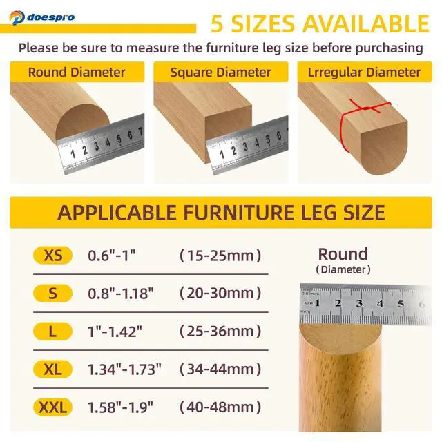 Alt view image 2 of 7 - 16 Pcs Black Small Silicone Chair Leg Floor Protectors for Hardwood Floors