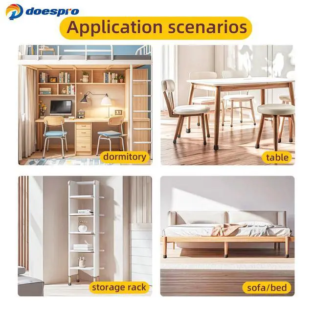 Alt view image 7 of 7 - 16 Pcs Black Small Silicone Chair Leg Floor Protectors for Hardwood Floors