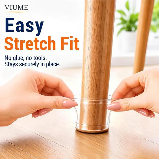 Alt view image 7 of 7 - 24 Pcs Chair Leg Floor Protectors for Hardwood Floors Silicone Covers Felt Pads Furniture Leg Caps Anti-Scratch Reduce Noise Fit (1-5/16" to 2")