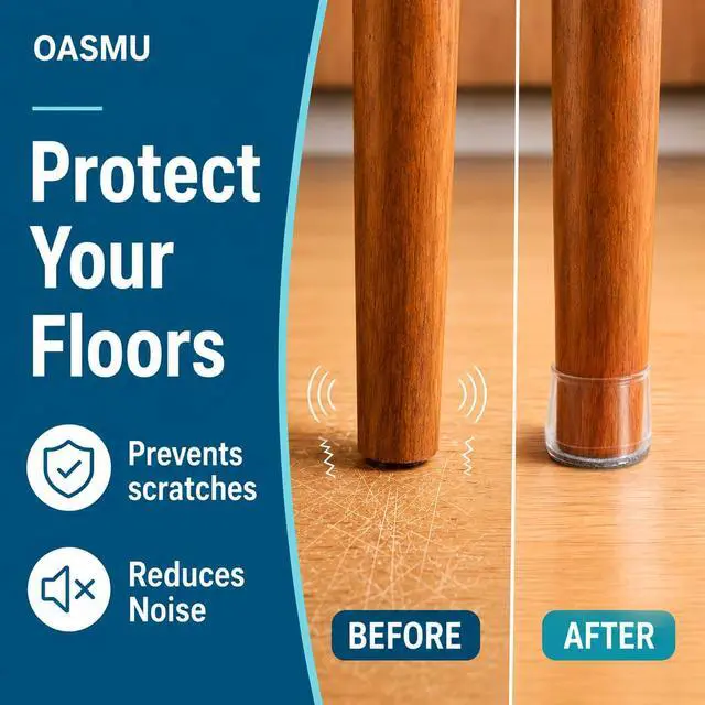 Alt view image 2 of 7 - 32 Pcs Chair Leg Floor Protectors - Silicone Felt Pads, Scratch-Proof & Noise-Free, Easy Smooth Moving, Large Size (Fits Round Chair Legs: 1-5/16" to 2" Diameter)