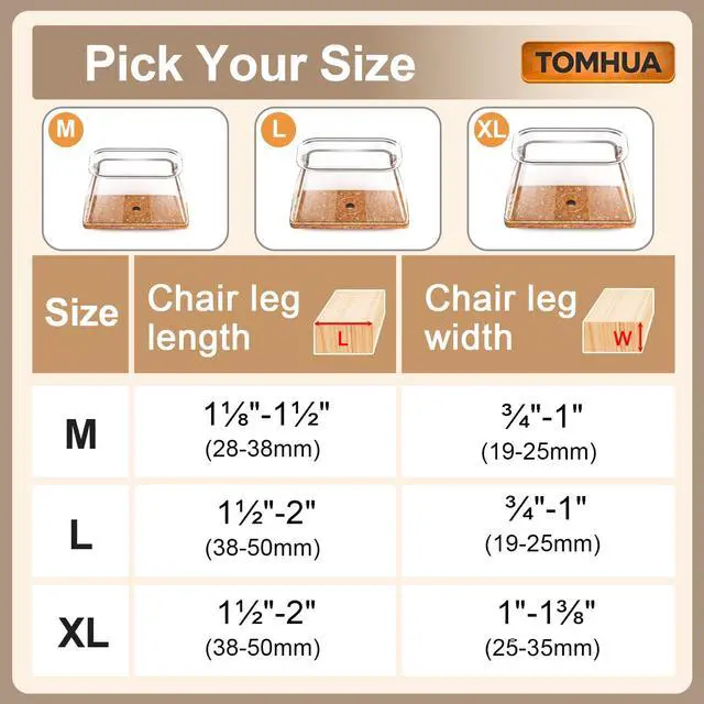 Alt view image 3 of 6 - Chair Leg Floor Protectors Rectangle Caps Covers Furniture Pads
