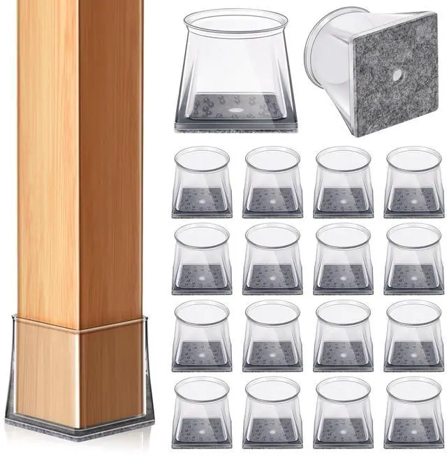 Main image of 24 PCS Square Chair Leg Floor Protectors (L Fits: 1-5/16" to 1-1/2")