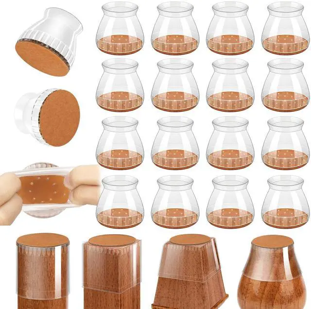 Main image of Chair Leg Floor Protectors, 24 Pack Silicone Furniture Pads for Hardwood Floors, Anti-Scratch Furniture Sliders Felt Pads, Noise-Reducing Chair Feet Covers, Table Legs Fit Sizes to(1.3" to 1.97")