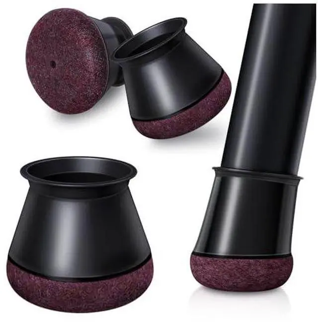 Main image of 24 PCS Chair Leg Floor Protectors Black, Large, 1-3/16''-1-9/16''
