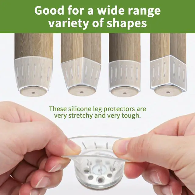 Alt view image 3 of 7 - 24PCS Chair Leg Floor Protectors, Chair Leg Protectors for Hardwood Floors, Furniture Pads for Hardwood Floors, Chair Socks Universal L Clear Fit 1.00"-1.18"