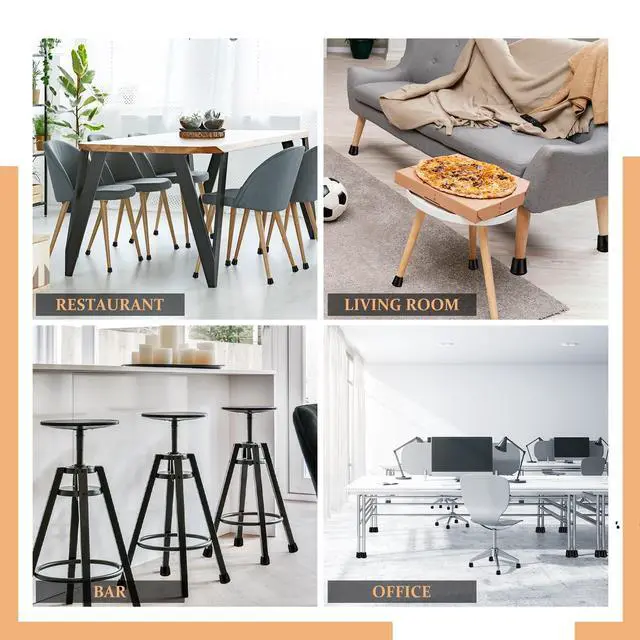 Alt view image 4 of 7 - 1" Round Rubber Chair Leg Tips Caps, Chair Leg Floor Protectors Furniture Legs Caps Non Slip Reduce Noise for Hardwood Floors (Black, 12 Pack)