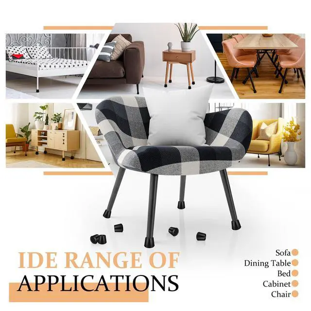 Alt view image 5 of 7 - 1" Round Rubber Chair Leg Tips Caps, Chair Leg Floor Protectors Furniture Legs Caps Non Slip Reduce Noise for Hardwood Floors (Black, 12 Pack)
