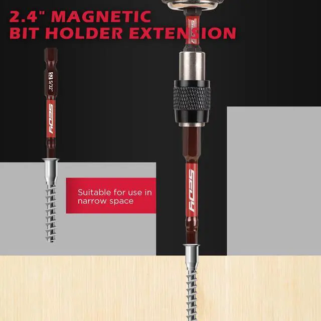 Alt view image 5 of 7 - 21-Piece 2.5" Hex Head Allen Wrench Drill Bit Set, 1/4" Hex Screwdriver Bits Set with Durable Magnetic Impact Bit Holder, SAE & Metric Allen Key, S2 Steel, Mechanic Home Repair