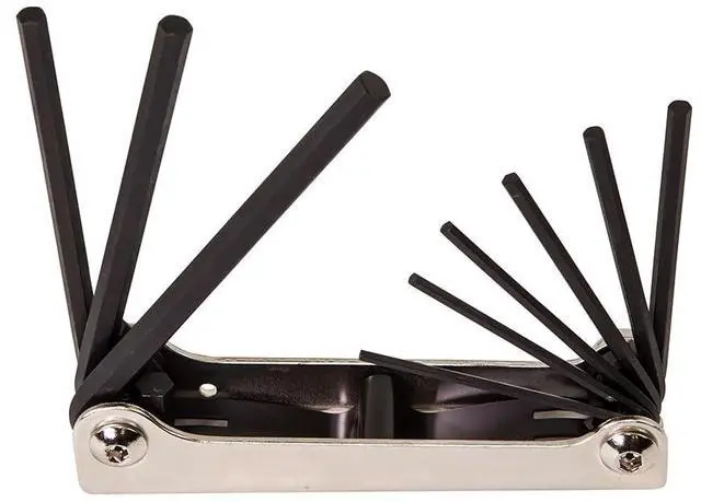 Main image of 70591 Folding Hex Key Set, 9-Key, SAE Sizes