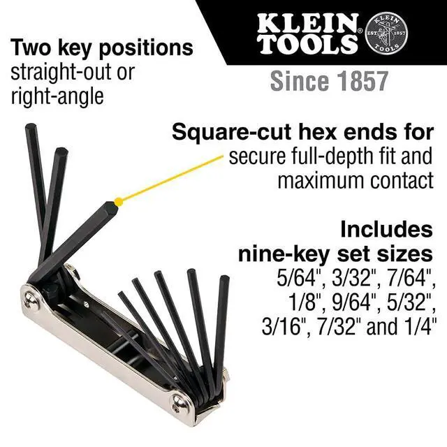 Alt view image 2 of 7 - 70591 Folding Hex Key Set, 9-Key, SAE Sizes