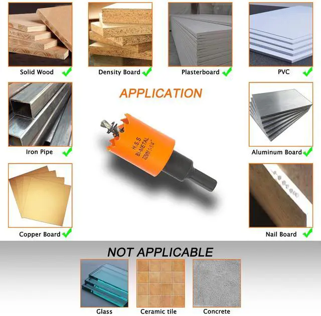 Alt view image 3 of 6 - 1-1/4 inch Hole Saw for Wood, Metal, Plastic & Drywall, with Arbor