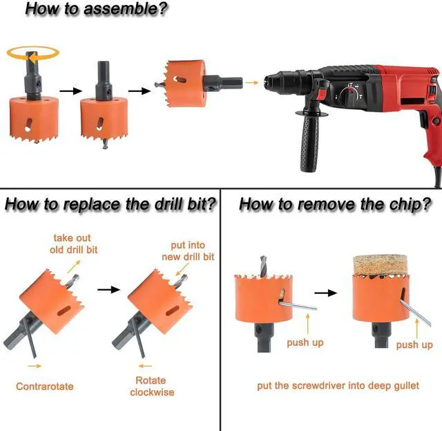 Alt view image 5 of 6 - 1-1/4 inch Hole Saw for Wood, Metal, Plastic & Drywall, with Arbor