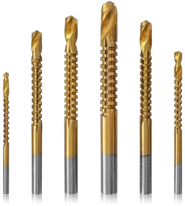 Main image of Titanium Coated HSS Drill & Saw Bit Set, 3-8mm Drill Saw Bits Serrated Bit Grooving Drilling Hole Carpenter Hacksaw Cutting Tool for Wood Metal Plastic Drilling