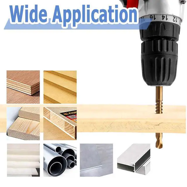 Alt view image 5 of 5 - Titanium Coated HSS Drill & Saw Bit Set, 3-8mm Drill Saw Bits Serrated Bit Grooving Drilling Hole Carpenter Hacksaw Cutting Tool for Wood Metal Plastic Drilling