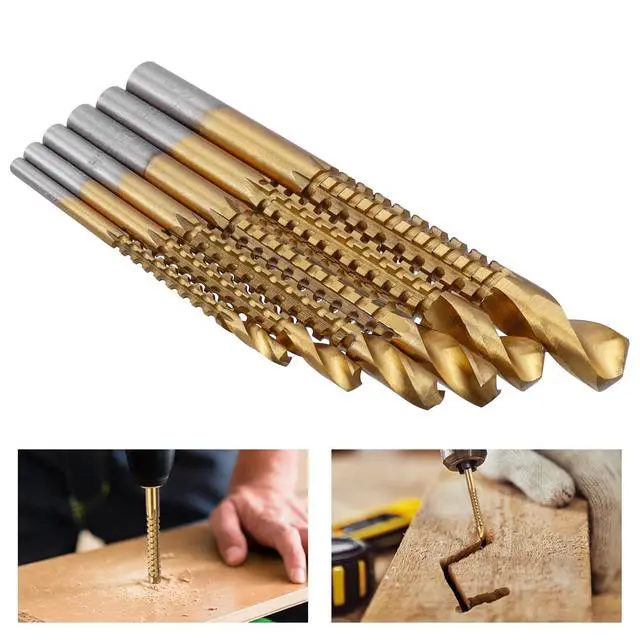 Alt view image 4 of 5 - Titanium Coated HSS Drill & Saw Bit Set, 3-8mm Drill Saw Bits Serrated Bit Grooving Drilling Hole Carpenter Hacksaw Cutting Tool for Wood Metal Plastic Drilling