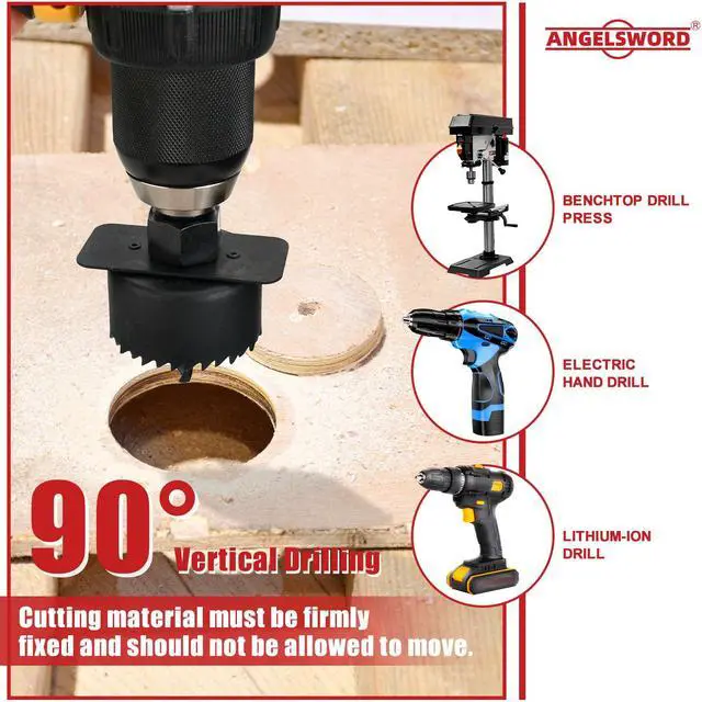 Alt view image 6 of 7 - Hole Saw Set 24 PCS Hole Saw Kit, Hole Saw Drill Bit Kit, 3/4"-6" (19-152mm) 14 PCS Saw Blades, for Drywall, Soft Wood, Plywood, Plastic, PVC