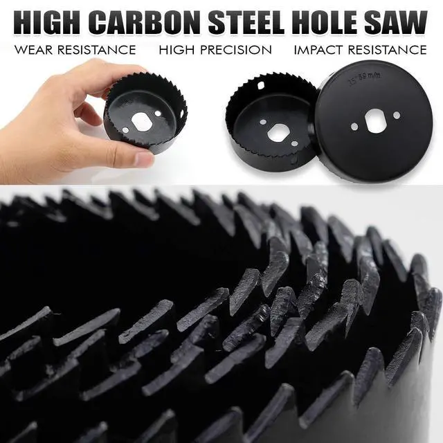 Alt view image 4 of 7 - Hole Saw Set, 22PCS Hole Saw Kit with 3/4" to 5" (19mm-127mm) 13Pcs Saw Blades, Mandrels, Installation Plate, Drill Bits, Hex Key with Storage Box, Ideal for Soft Wood, Plywood, Drywall, PVC
