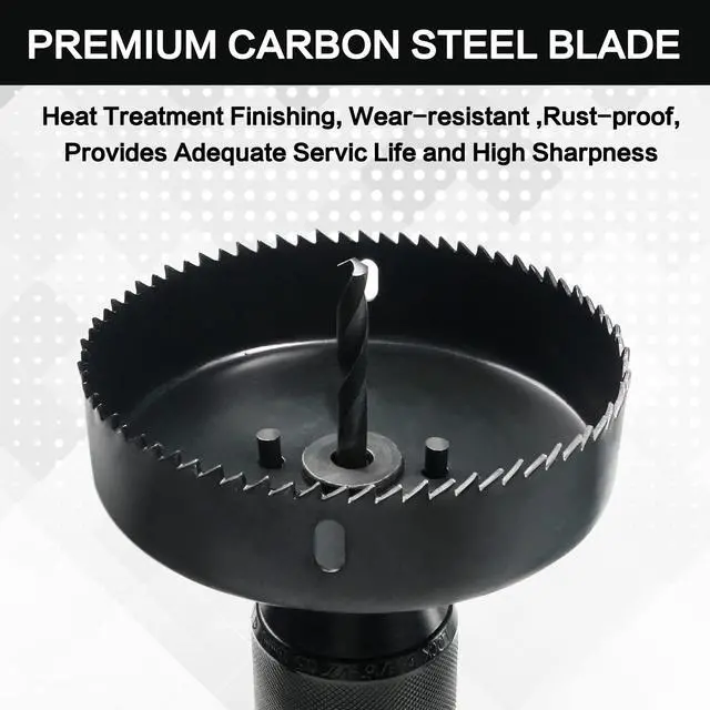 Alt view image 6 of 6 - Hole Saw Set, 19Pcs Hole Saw Kit with General Purpose 3/4" to 5"(19-127mm) Saw Blades, Mandrels, Drill Bits, Installation Plate, Hex Key with Storage Case, Idear for Wood, Plywood, PVC Board