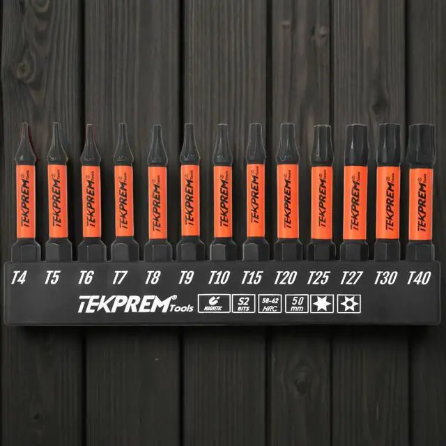 Alt view image 2 of 4 - Long Torx Bit Set with Magnetic Bit Driver,13-Piece Security Torx Screwdriver Bit Set with 2 inch T4 T5 T6 T7 T8 T9 T10 T15 T20 T25 T27 T30 T40 Tamper Resistant