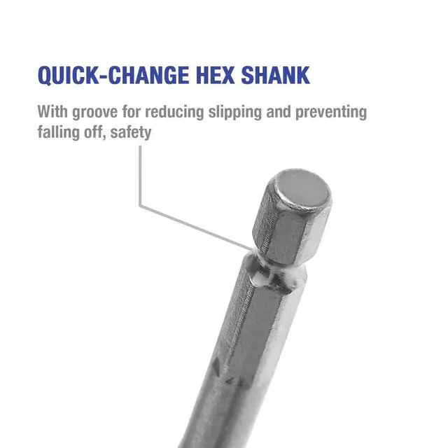 Alt view image 4 of 7 - 13-Piece Spade Drill Bit Set in SAE, Paddle Flat Bits for Woodworking, Nylon Storage Pouch Included