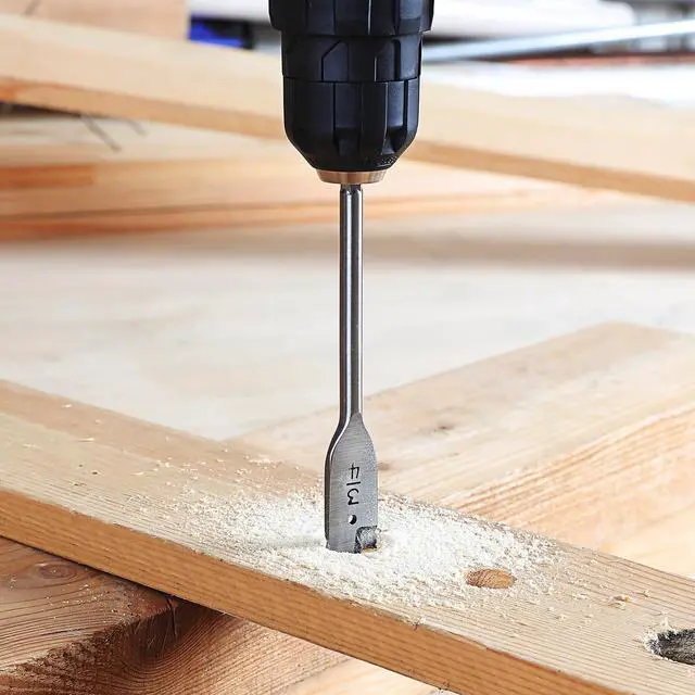 Alt view image 5 of 7 - 13-Piece Spade Drill Bit Set in SAE, Paddle Flat Bits for Woodworking, Nylon Storage Pouch Included