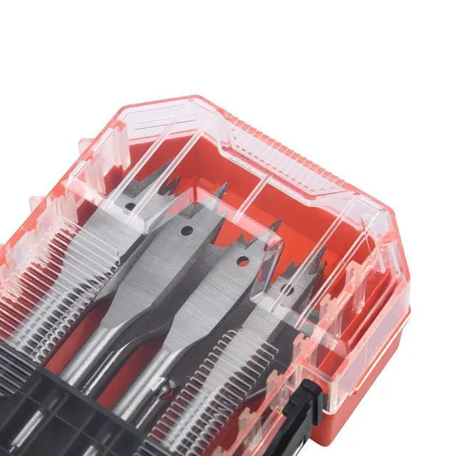 Alt view image 6 of 6 - Spade Drill Bits Set, Paddle Flat Bits 3/8 Inch to 1 Inch for Wood, Plastic, Aluminum Hole Cutting with Tough Case 8-Piece