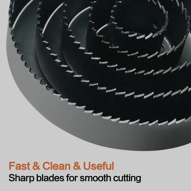 Alt view image 2 of 6 - Hole Saw Set, 19Pcs Hole Saw Kit with 3/4" to 5" (19mm-127mm) Saw Blades, Mandrels, Drill Bits, Installation Plate, Hex Key, Ideal for Soft Wood, Plastic, PVC Board, Drywall with Storage Case