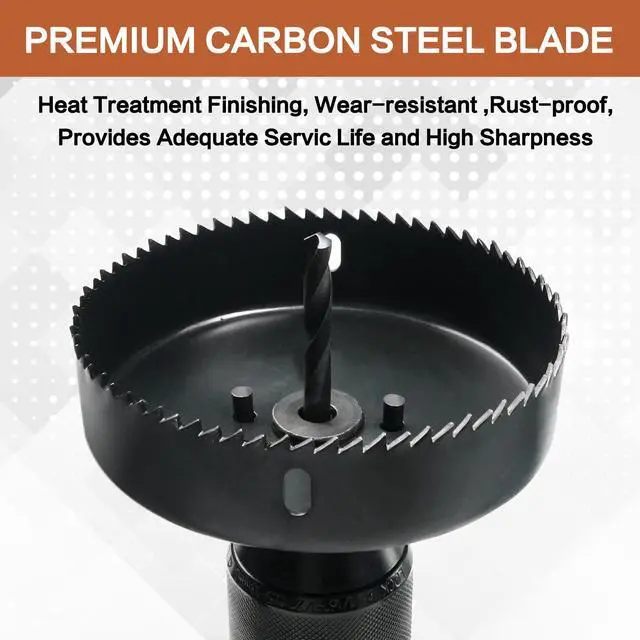 Alt view image 6 of 6 - Hole Saw Set, 19Pcs Hole Saw Kit with 3/4" to 5" (19mm-127mm) Saw Blades, Mandrels, Drill Bits, Installation Plate, Hex Key, Ideal for Soft Wood, Plastic, PVC Board, Drywall with Storage Case