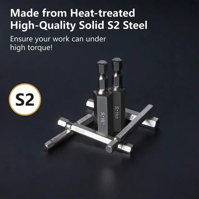 Alt view image 4 of 7 - Hex Head Allen Wrench Drill Bit Set 20PC (10pc Metric & 10pc SAE), 2.3" Long 1/4" Diameter Quick Release Shank Magnetic Screwdriver Bit Set for Assembling Furniture