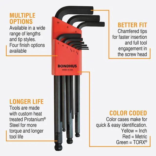 Alt view image 2 of 5 - 10999 Set of 9 Balldriver L-wrenches, ProGuard Finish, sizes 1.5-10mm