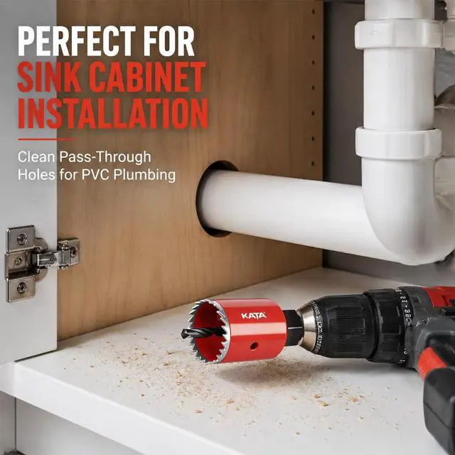 Alt view image 5 of 7 - 8PCS Hole Saw Kit 1"-2-1/8" Deep Cut 48mm for Wood, Plastic, Drywall