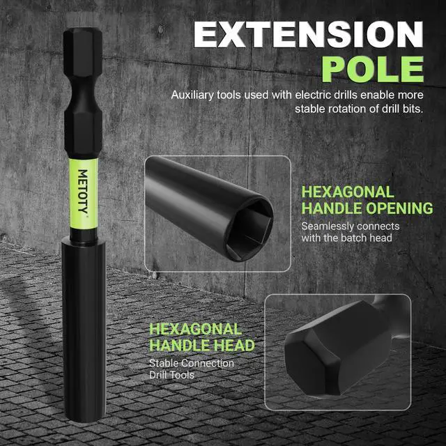Alt view image 5 of 6 - Impact Hex Head Allen Wrench Drill Bit Set, 25PCS, 2-inch (Metric & SAE) with 75mm Extension Bars, S2 Steel 1/4" Hex-Shank CNC Machined Magnetic Screwdriver Bit Set