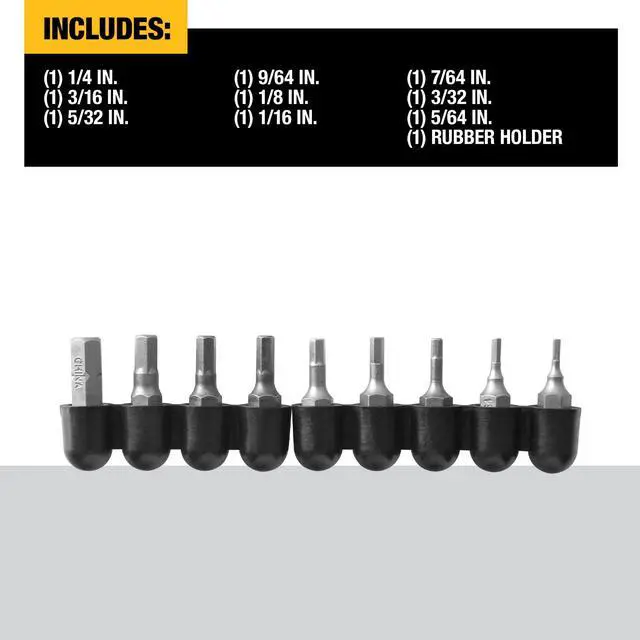 Alt view image 2 of 5 - Hex Bit Set, 9-Piece (DW2068)